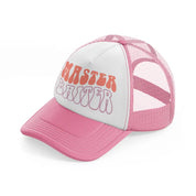 master baiter pink and white trucker hat