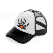 skull football-black-and-white-trucker-hat