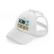 son of a beach white trucker hat