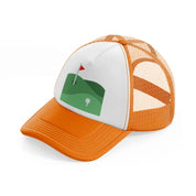 golf course flag-orange-trucker-hat