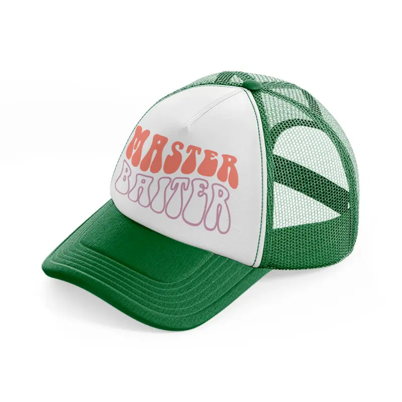 master baiter-green-and-white-trucker-hat