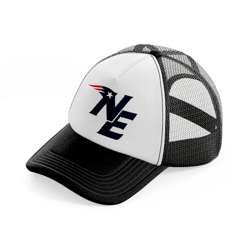 ne patriots-black-and-white-trucker-hat
