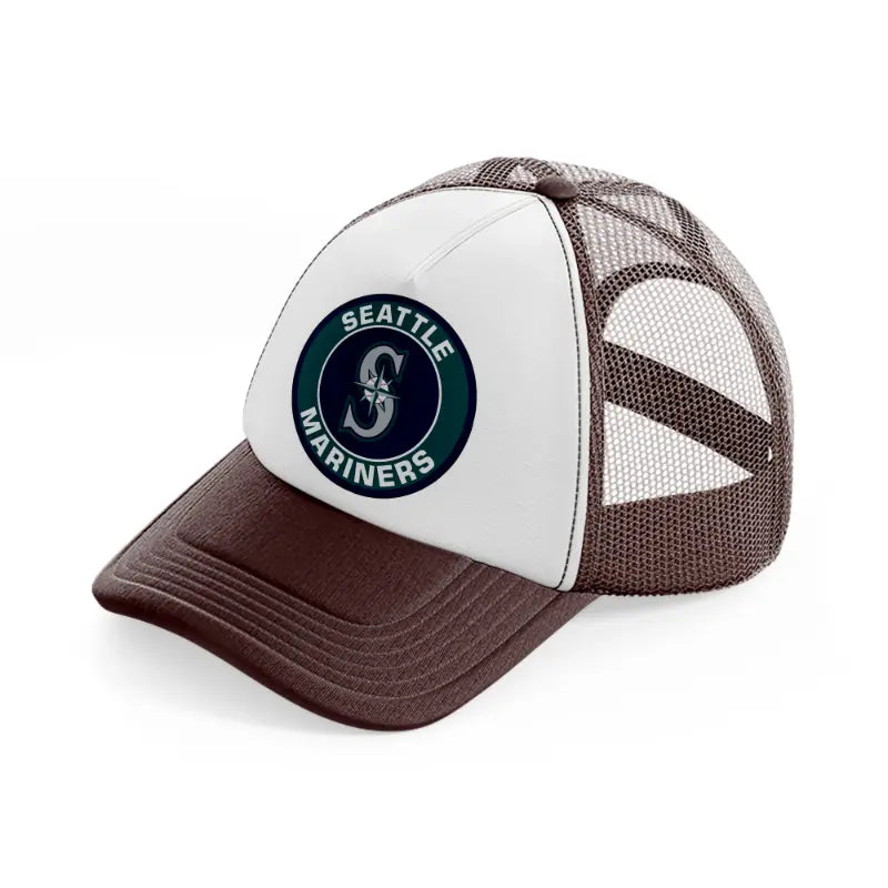 seattle mariners badge-brown-trucker-hat