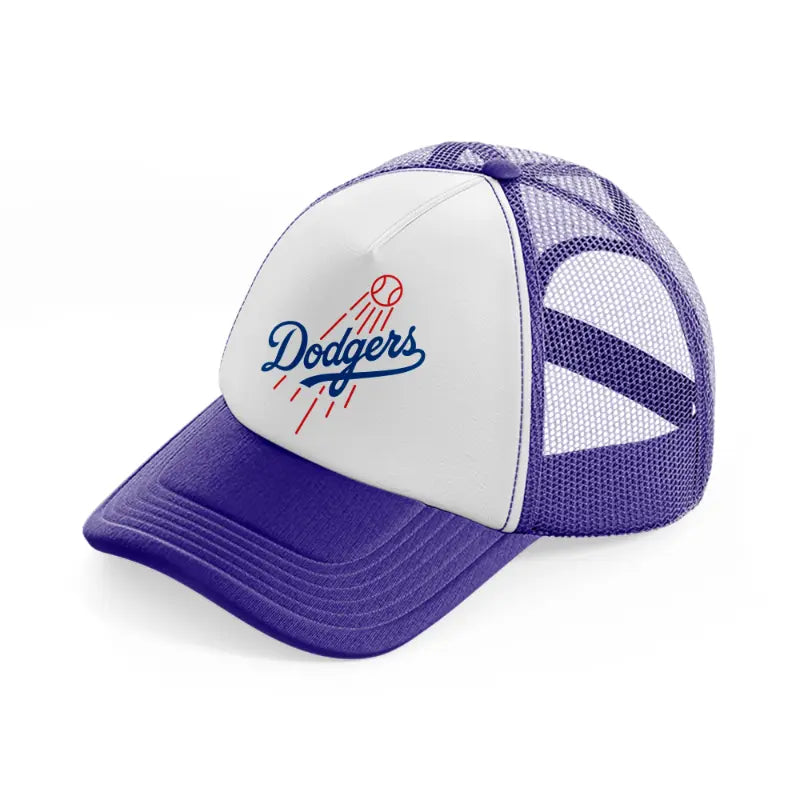 dodgers emblem-purple-trucker-hat