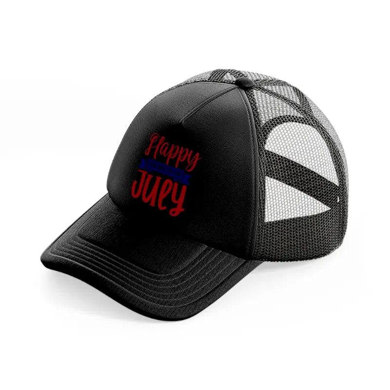 happy fourth of july-01-black-trucker-hat