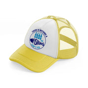 there is nothing a beer and fishing can't fix-yellow-trucker-hat