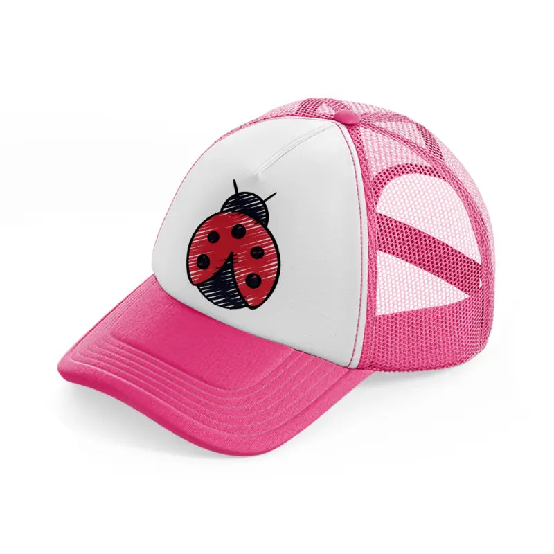 ladybug-neon-pink-trucker-hat