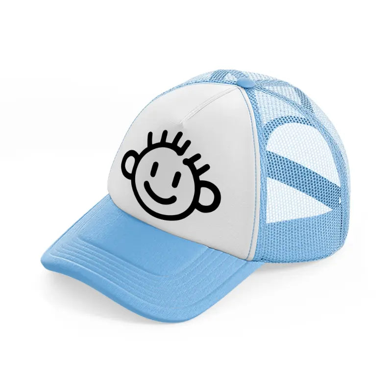 baby boy doodle-sky-blue-trucker-hat