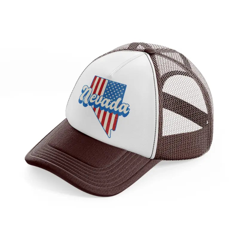 nevada flag brown trucker hat