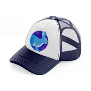 chinese zodiac (7) navy blue and white trucker hat