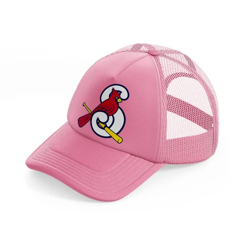 st louis cardinals bird emblem-pink-trucker-hat