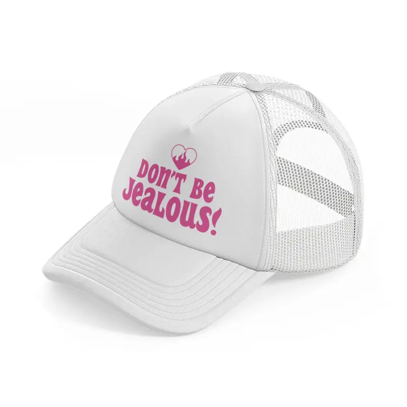 don't be jealous! heart white trucker hat