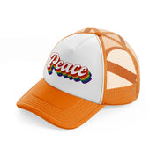 peace orange trucker hat