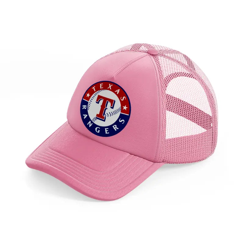 texas rangers badge pink trucker hat