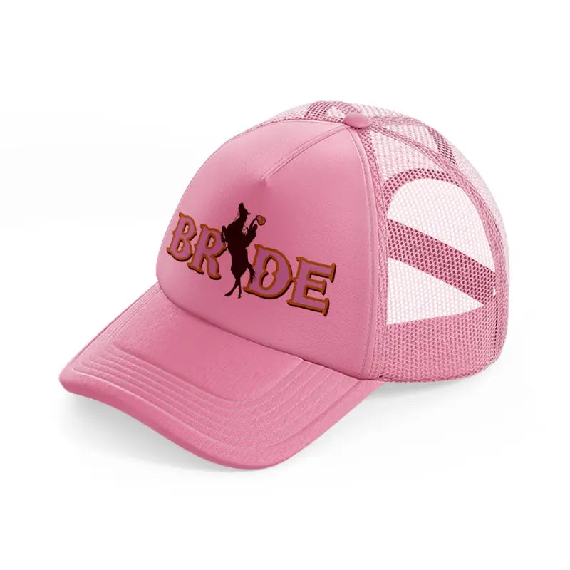 retro cowboy bride pink trucker hat