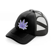 purple leaf black trucker hat