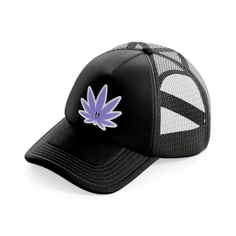 purple leaf-black-trucker-hat