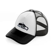 seattle seahawks shape-black-and-white-trucker-hat