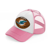 miami dolphins ball-pink-and-white-trucker-hat
