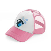 golf bag blue-pink-and-white-trucker-hat