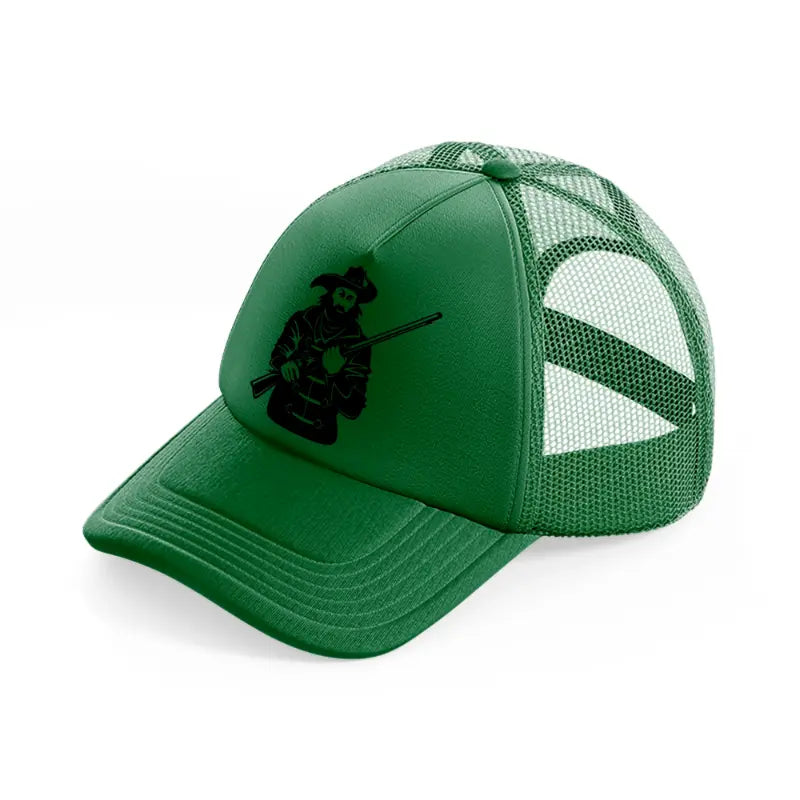 pirate with rifle-green-trucker-hat