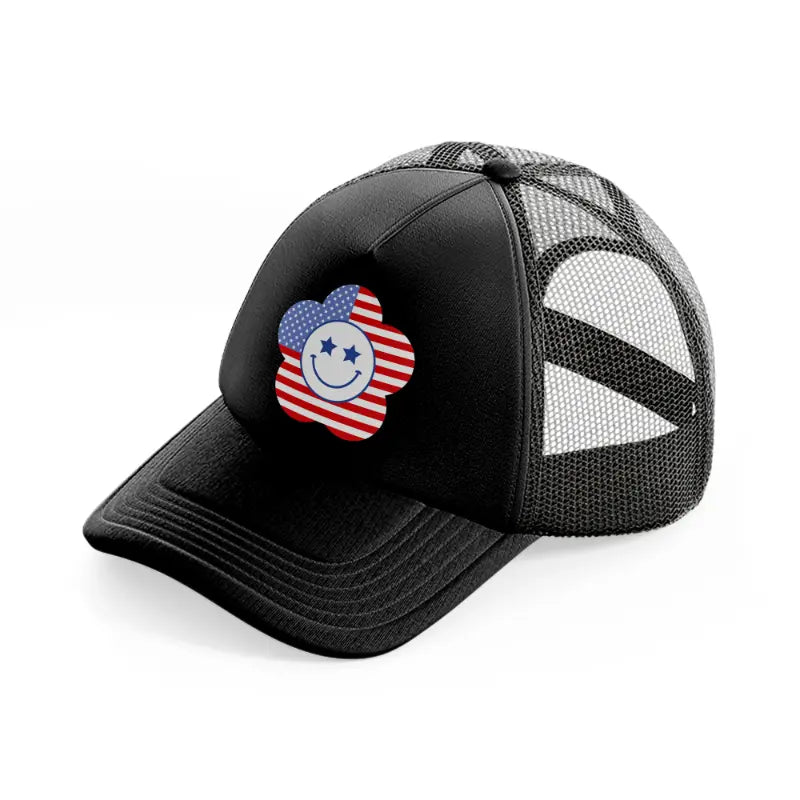 smiley usa-black-trucker-hat