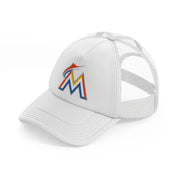 miami marlins emblem-white-trucker-hat