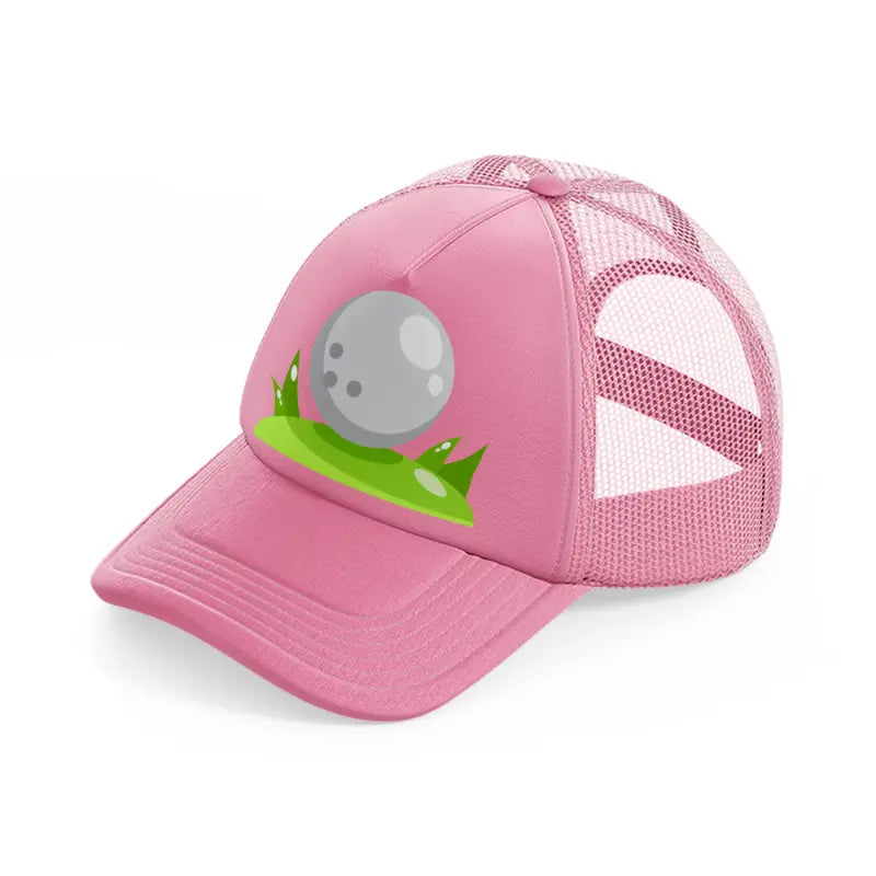 golf ball white pink trucker hat