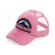 colorado rockies vintage-pink-trucker-hat