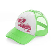 heart sunglasses bride lime green trucker hat