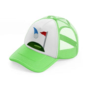 golfing cartoon-lime-green-trucker-hat