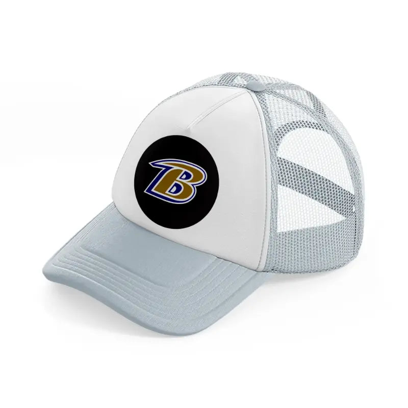 baltimore ravens circle logo-grey-trucker-hat