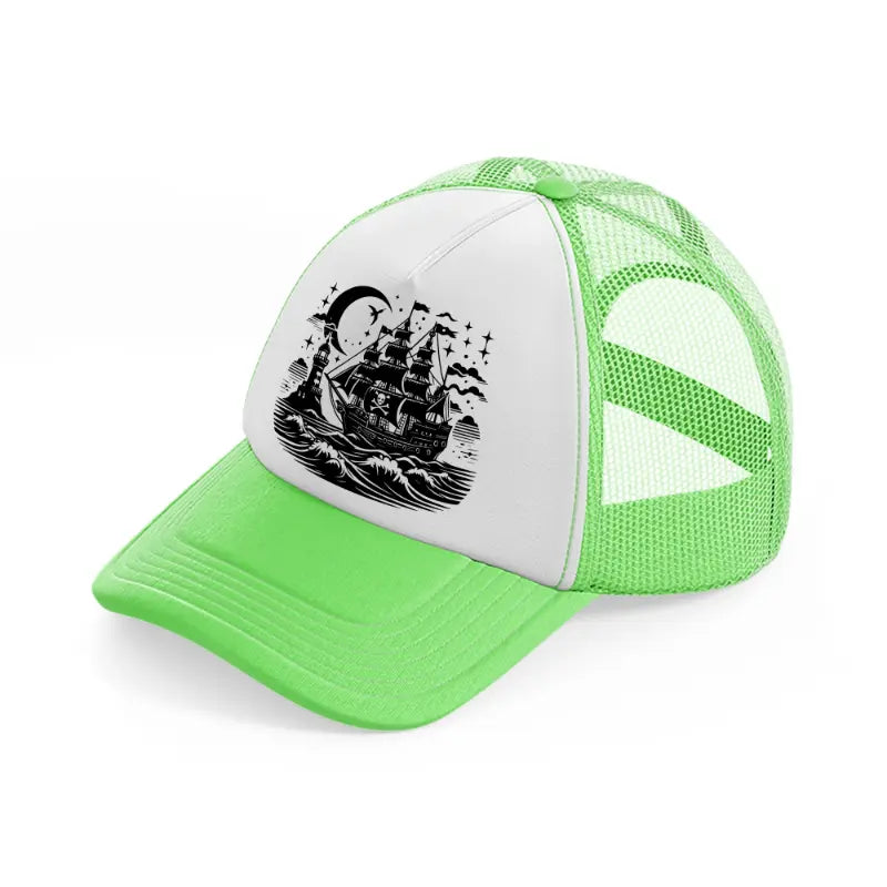 ship night lime green trucker hat