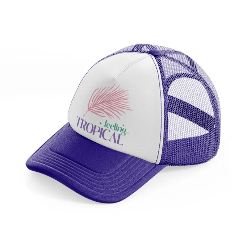 feeling tropical purple trucker hat