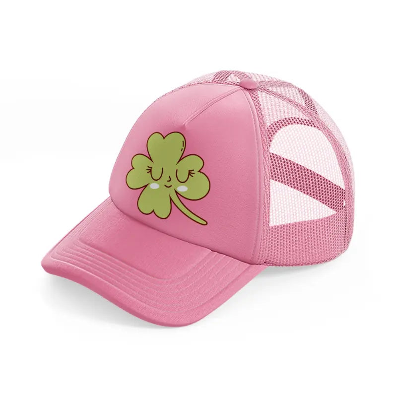 four leaf clover-pink-trucker-hat