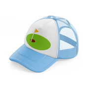 mini golf field sky blue trucker hat