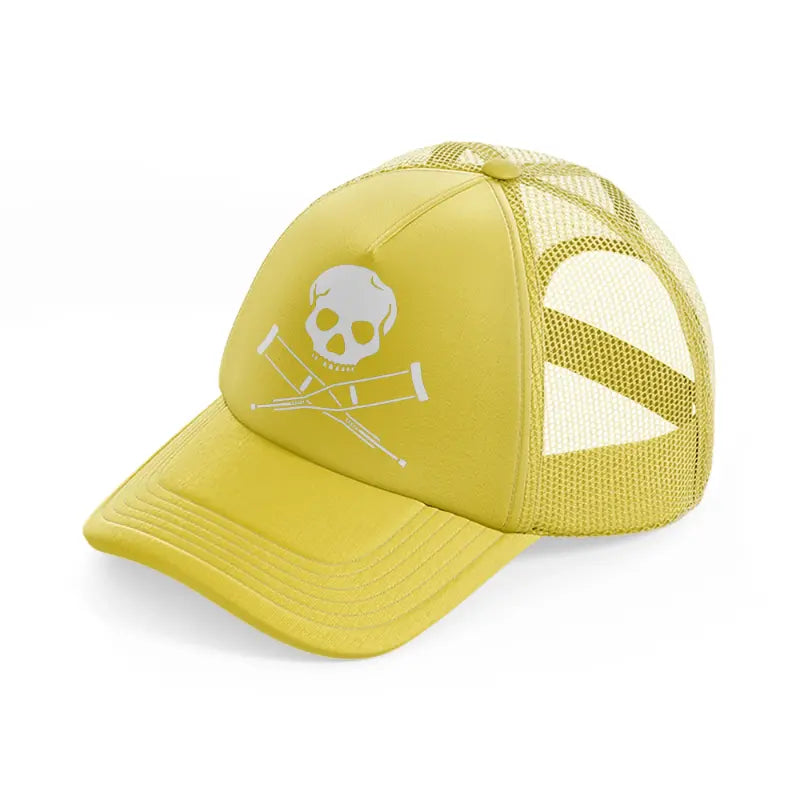 cracked skull-gold-trucker-hat