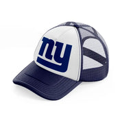 ny emblem-navy-blue-and-white-trucker-hat