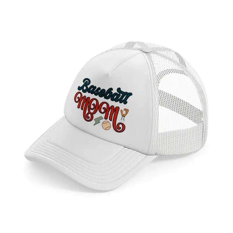 basebal mom sticker white trucker hat