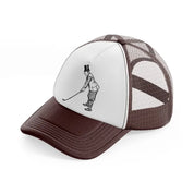 golfer with hat-brown-trucker-hat