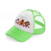 baseball cartoon characters lime green trucker hat