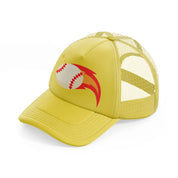 baseball fire-gold-trucker-hat