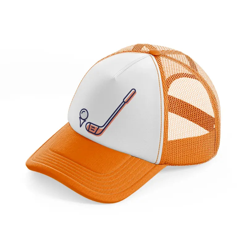 golf stick pink orange trucker hat