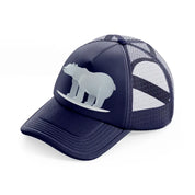 033-polar bear-navy-blue-trucker-hat