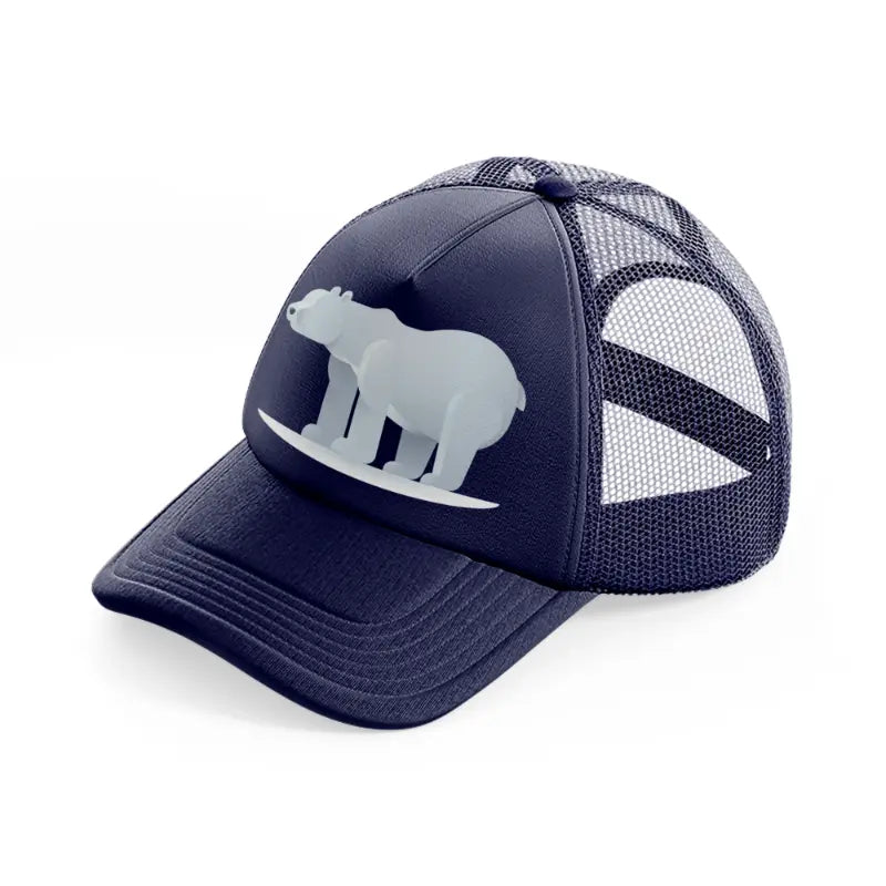 033-polar bear-navy-blue-trucker-hat