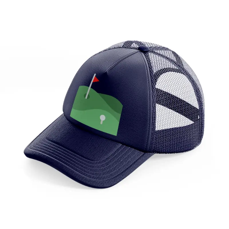 golf course flag-navy-blue-trucker-hat