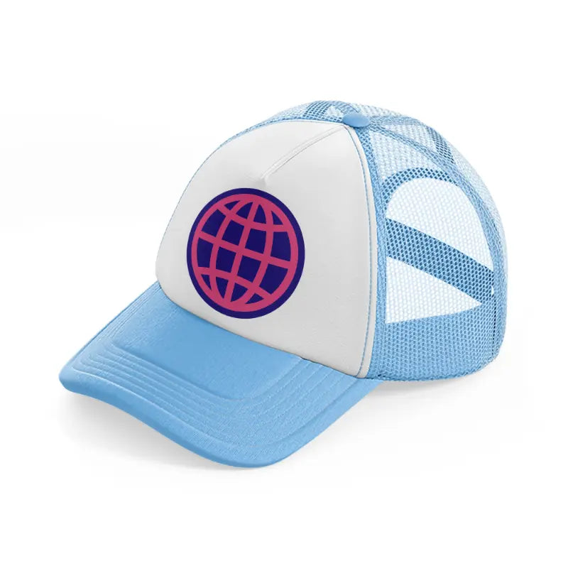 groovy 60s retro clipart transparent 02 sky blue trucker hat