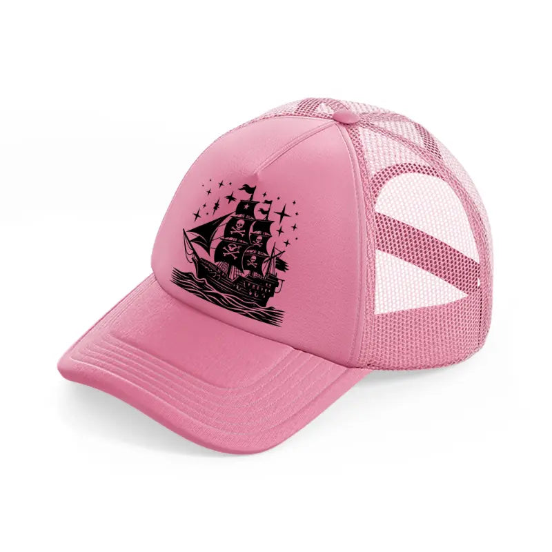 ship stars pink trucker hat