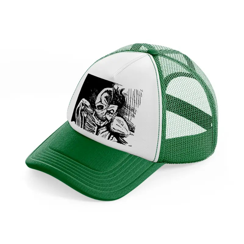 zombie joker-green-and-white-trucker-hat