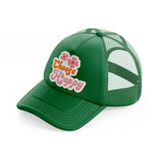 retro positive stickers (13) green trucker hat